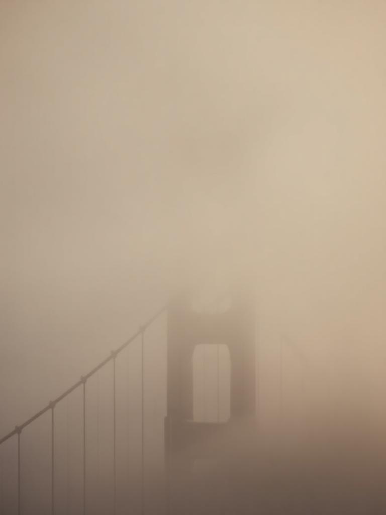Golden Gate Bridge wrapped in fog
